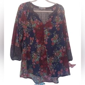 Figueroa Eflower Sheer Flower Top